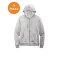 thumbnail image 1 of District Recycled Full-Zip Fleece Hoodie. DT8102, Light Heather Grey, L, Mens Hoodies and Sweatshirts, 1 of 1