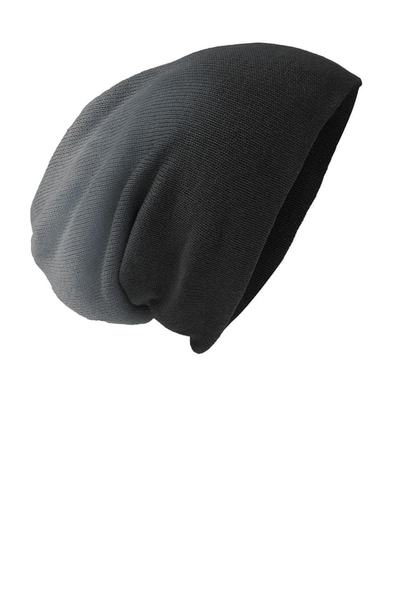 - Slouch Beanie Dt618 , DT618 , Black Dip Dye , One Size