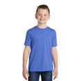 thumbnail image 1 of District Teen Unisex Juniors Electric Heather T-Shirt Royal Frost Small, 1 of 4