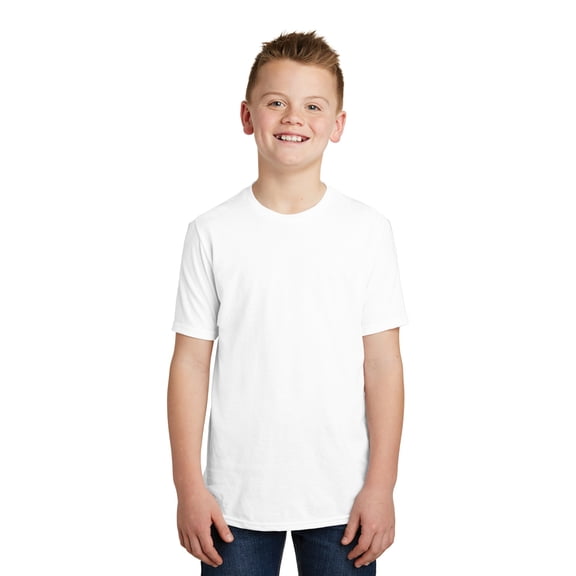 District Teen Unisex Juniors Electric Heather T-Shirt White Medium