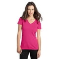 thumbnail image 1 of District Threads Juniors Concert Tee V-Neck. Dark Fuchsia. XS., 1 of 3