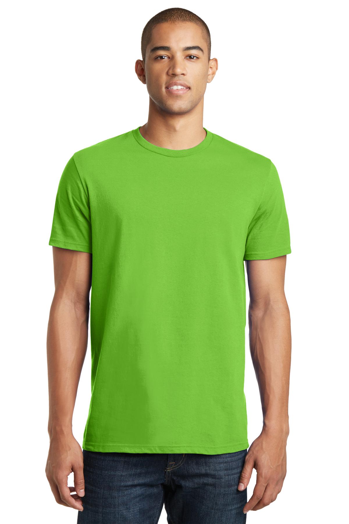 District Threads Young Mens Concert Tee. Neon Green. L. - image 1 of 4