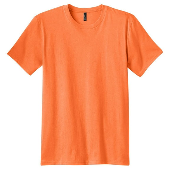 District Threads Young Mens Concert Tee. Neon Orange. S.