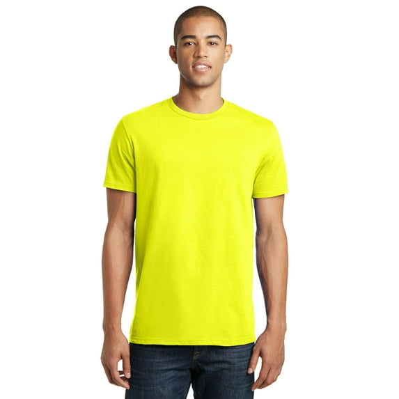 District Threads Young Mens Concert Tee. Neon Yellow. L.