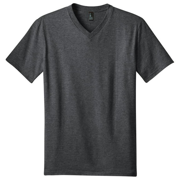District Threads Young Mens Concert Tee V-Neck. Charcoal. XS.