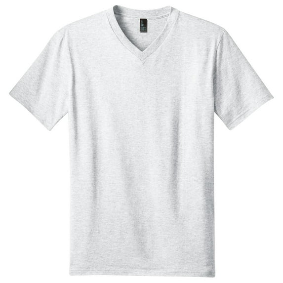 District Threads Young Mens Concert Tee V-Neck. White. M.