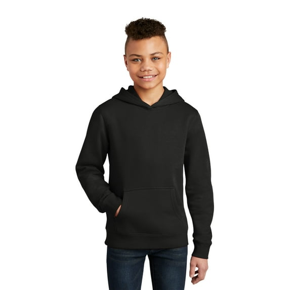 District Unisex V-Neck Winter Hoodie Dt6100Y Black - Large