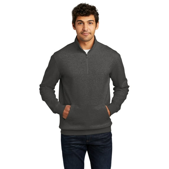 District V.I.T.Fleece 1/4-Zip DT6106 - 4XL Heathered Charcoal