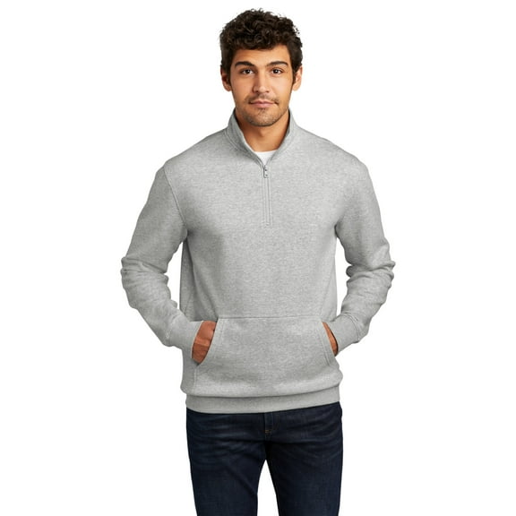 District V.I.T. Fleece 1/4-Zip, Light Heather Grey, XL