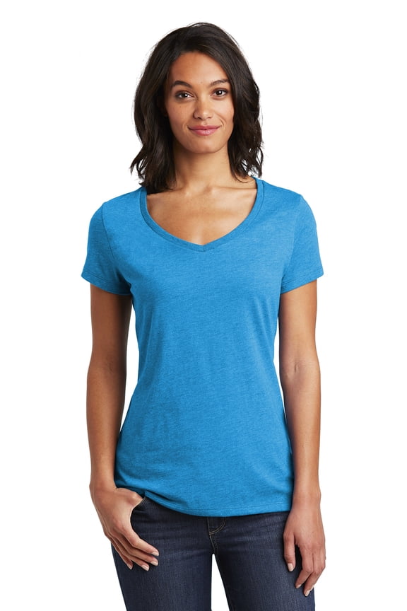 Women'S Very Important Tee V-Neck Dt6503, DT6503 ,Heathered Bright Turquoise, XXL