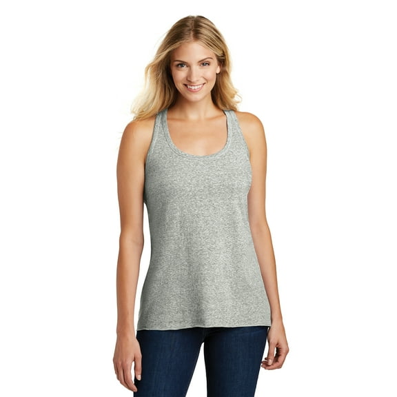 District Women's Astro Twist Back Tank Dm466a - Grey Astro - XS