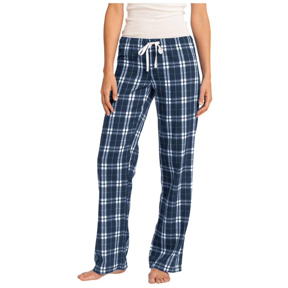 District Women's Elastic Waistband Flannel Plaid Pant