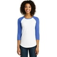 thumbnail image 1 of District Women's Fitted Very Important Tee 3/4-Sleeve Raglan Dt6211 - Royal Frost/ White - 4XL, 1 of 4