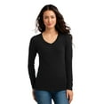 thumbnail image 1 of District Women's Juniors Long Sleece Concert V-Neck Tee, 1 of 6