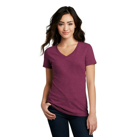 District Women's Perfect Blend V-Neck Tee. DM1190L
