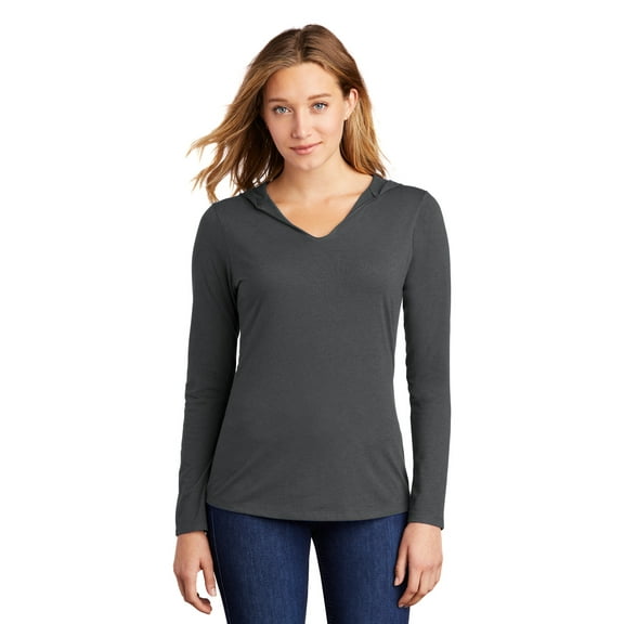 District Women's Perfect Tri Long Sleeve Hoodie. DM139L