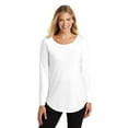 thumbnail image 1 of District Women's Perfect Tri Long Sleeve Tunic Tee Dt132l - White - XL, 1 of 4