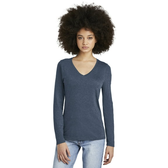 District Women's Perfect Tri Long Sleeve V-Neck Tee DT135