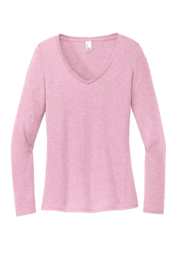 District Womens Perfect Tri Long Sleeve V-Neck Tee DT135