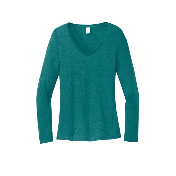 District Womens Perfect Tri Long Sleeve V-Neck Tee DT135