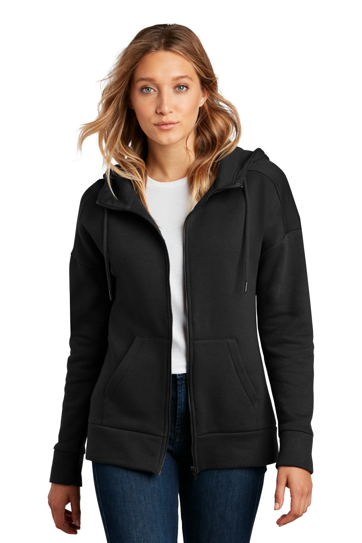Wearever Fleece Full-Zip Women's Tall Hoodie in Black L / Tall / Black