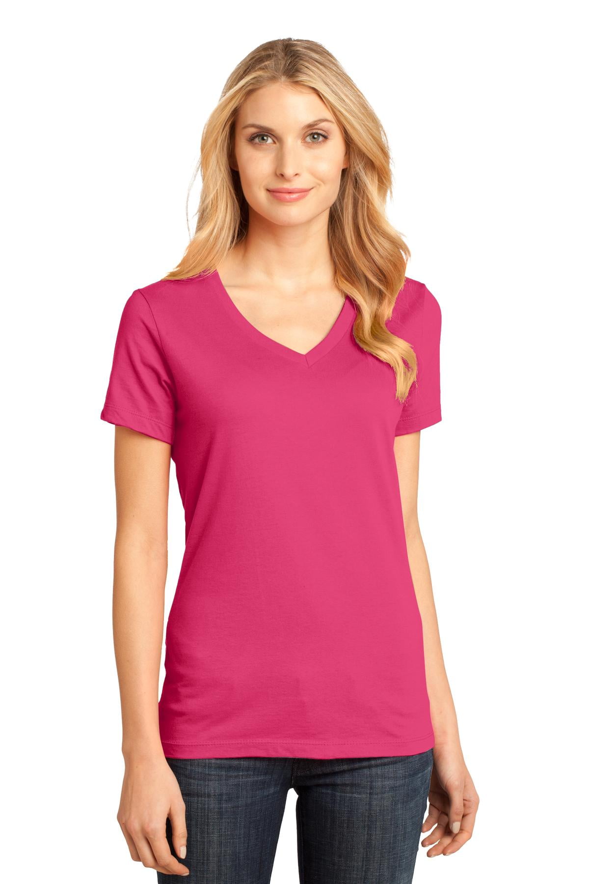 District - Women's Perfect Weight V-Neck Tee. DM1170L - Walmart.com