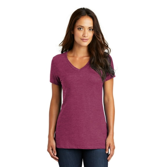 District Women's Perfect Weight V-Neck Tee. DM1170L