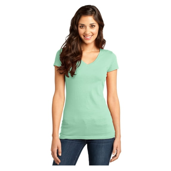 District Women's Short Sleeve Juniors Very Important V-Neck T-Shirt Mint 3X-Large