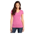 thumbnail image 1 of District Women's Short Sleeve Juniors Very Important V-Neck T-Shirt True Pink Large, 1 of 4