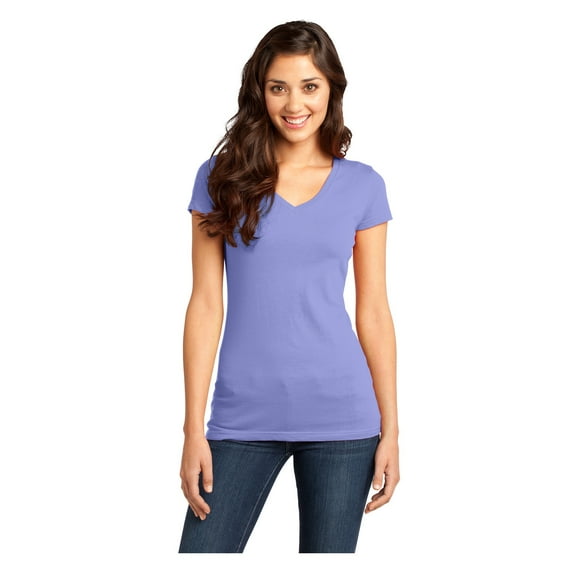 District Women's Short Sleeve Juniors Very Important V-Neck T-Shirt True Violet 3X-Large