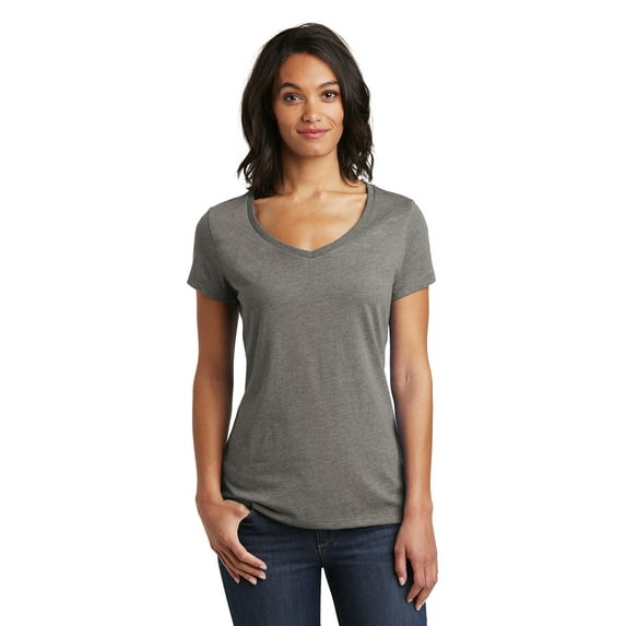 District Women's Very Important Tee V-Neck Dt6503 - Grey Frost - L