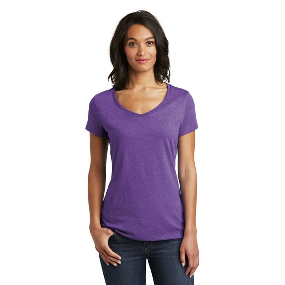 District Women's Very Important Tee V-Neck Dt6503 - Heathered Purple - M