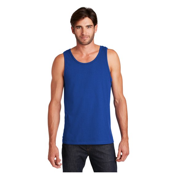 District Young Men's Sleeveless The Concert Cotton Tank Deep Royal Medium