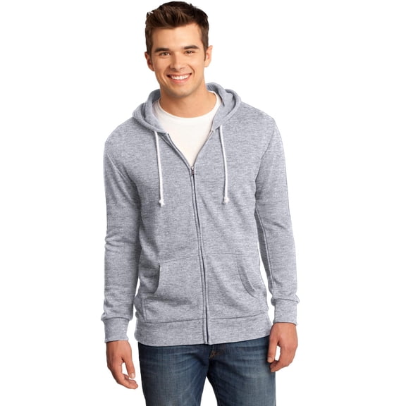District Young Mens Core Fleece Full Zip Hoodie DT190-3XL (Athletic Heather)