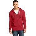thumbnail image 1 of District Young Mens Core Fleece Full Zip Hoodie DT190-M (New Red), 1 of 5