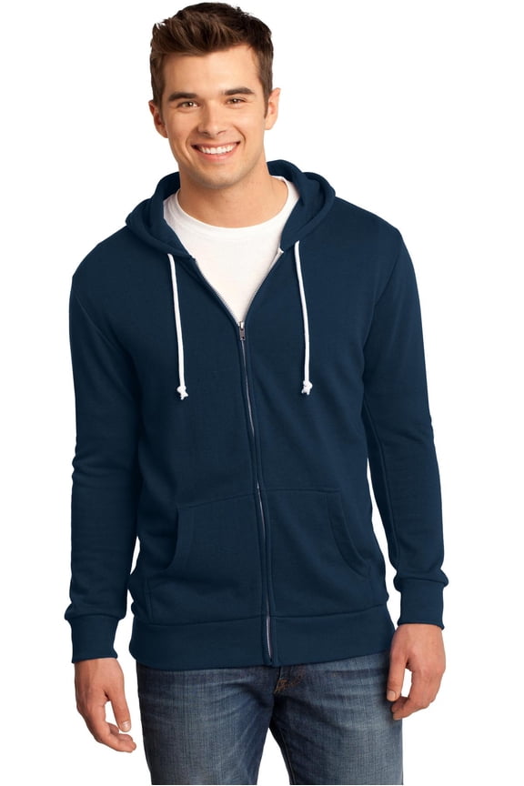 Young Mens Core Fleece Full Zip Hoodie DT190-S (New Navy)