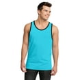 thumbnail image 1 of District   Young Mens Cotton Ringer Tank DT1500-XS (Aquamarine/ Black), 1 of 5