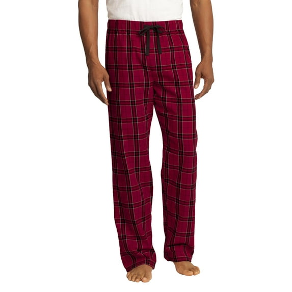 District Young Mens Flannel Plaid Pant-4XL (New Red)