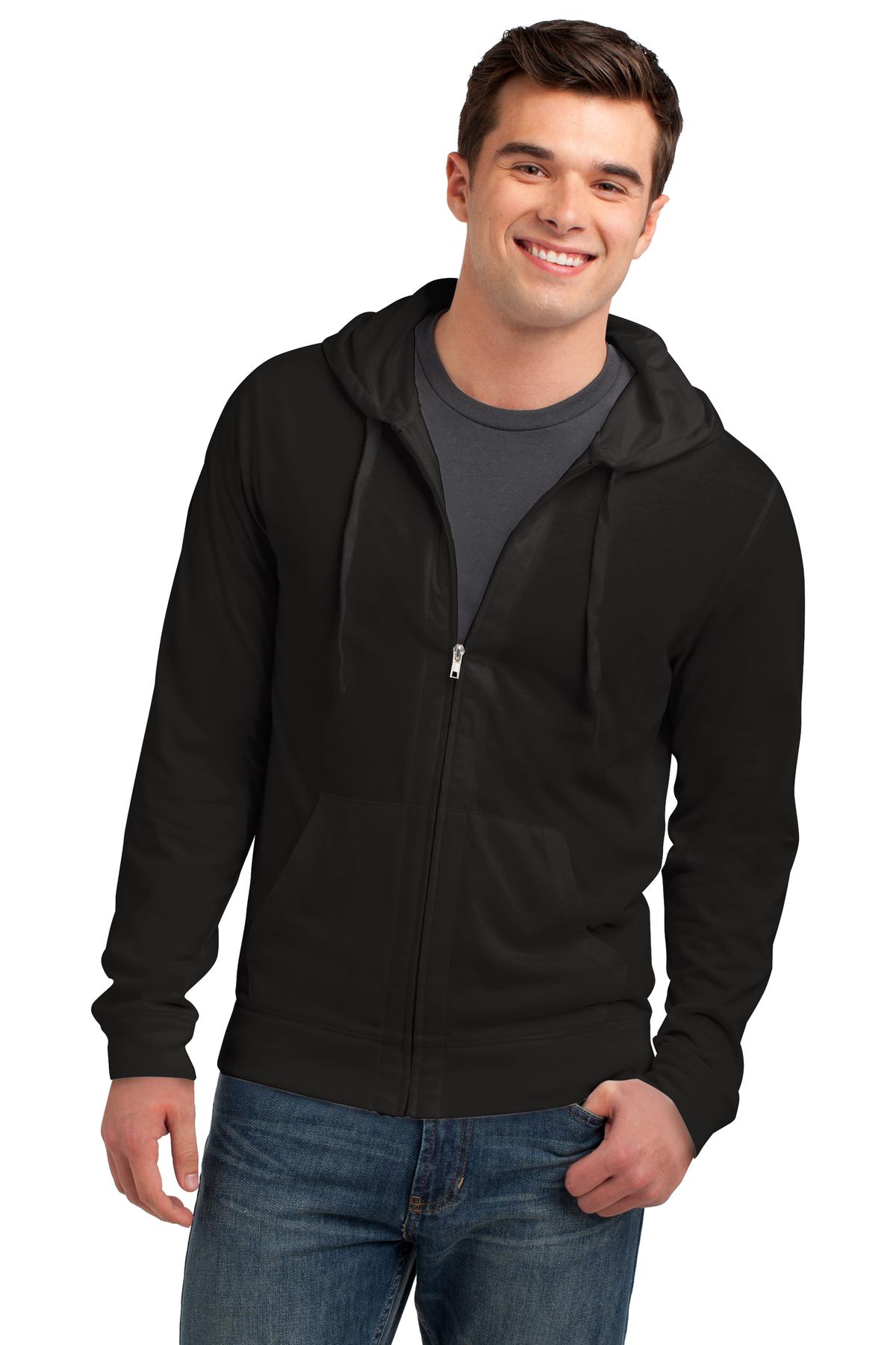 District Young Mens Jersey Full Zip Hoodie-3XL (Black) - image 1 of 6