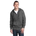thumbnail image 1 of District - Young Mens Marled Fleece Full-Zip Hoodie Dt192 - Marled Black - XL, 1 of 3