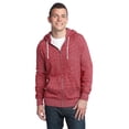 thumbnail image 1 of District - Young Mens Marled Fleece Full-Zip Hoodie Dt192 - Marled Deep Red - 4XL, 1 of 3
