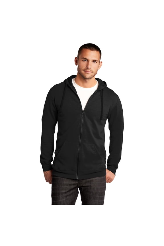 District - Young Mens The Concert Fleece Full-Zip Hoodie. DT800