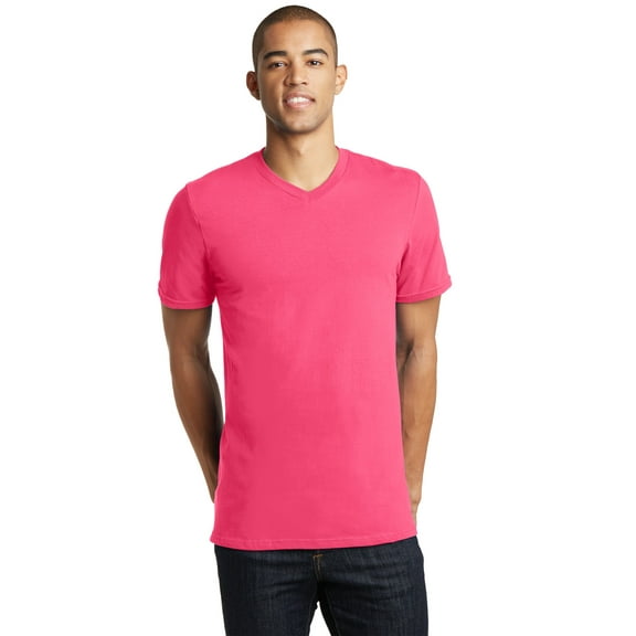 District Young Mens The Concert Tee V Neck DT5500-3XL (Neon Pink)