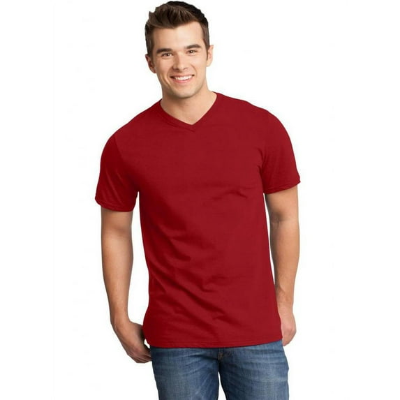 District - Young Mens Very Important Tee V-Neck - Classic Red - Large