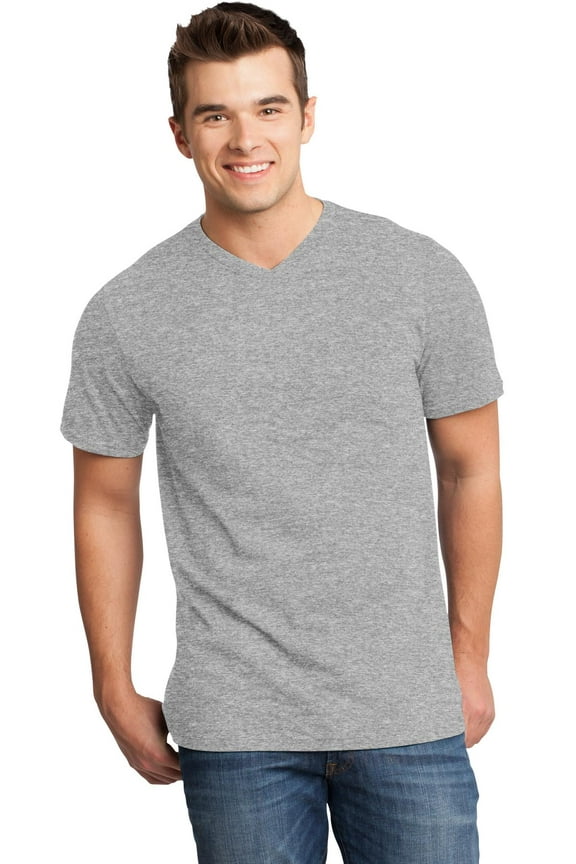 Young Mens Very Important Tee V Neck-L (Light Heather Grey)