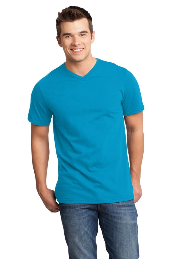 Young Mens Very Important Tee V Neck-L (Light Turquoise)