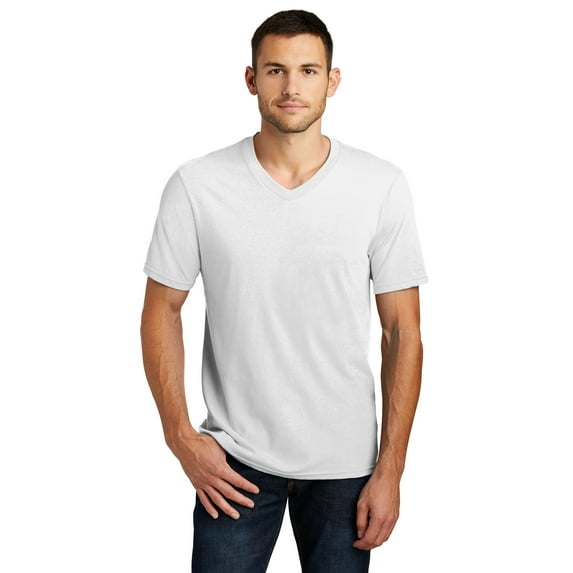 District Young Mens Very Important Tee V Neck-XL (White)