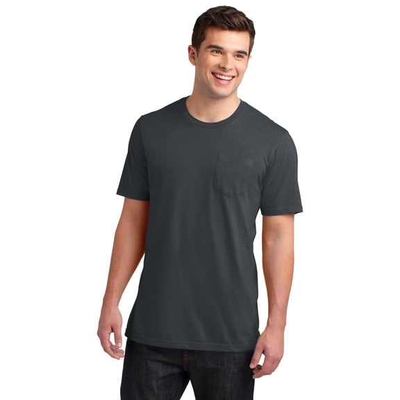 District Young Mens Very Important Tee with Pocket-2XL (Charcoal)