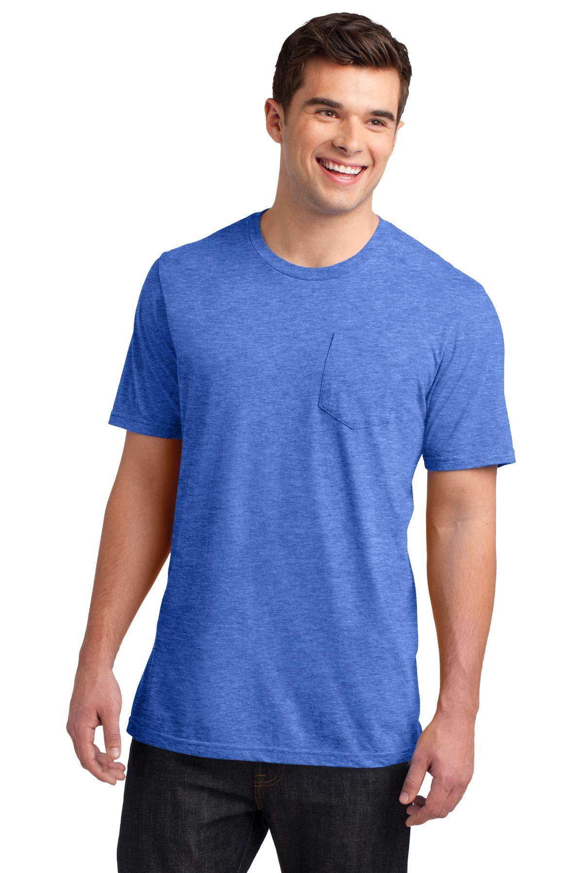 District Young Mens Very Important Tee with Pocket-S (Heathered Royal ...