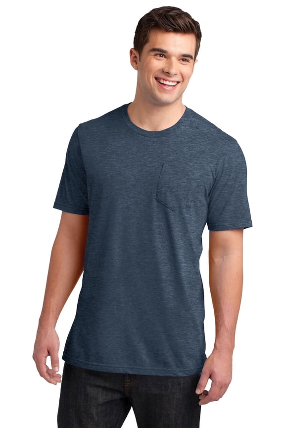 Young Mens Very Important Tee with Pocket-XS (Heathered Navy)